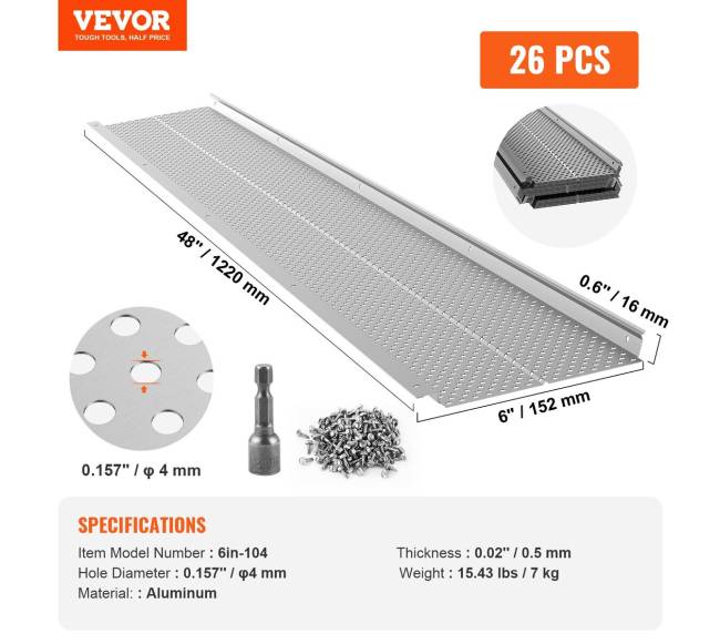 Latakų apsauga iš aliuminio 152mm6