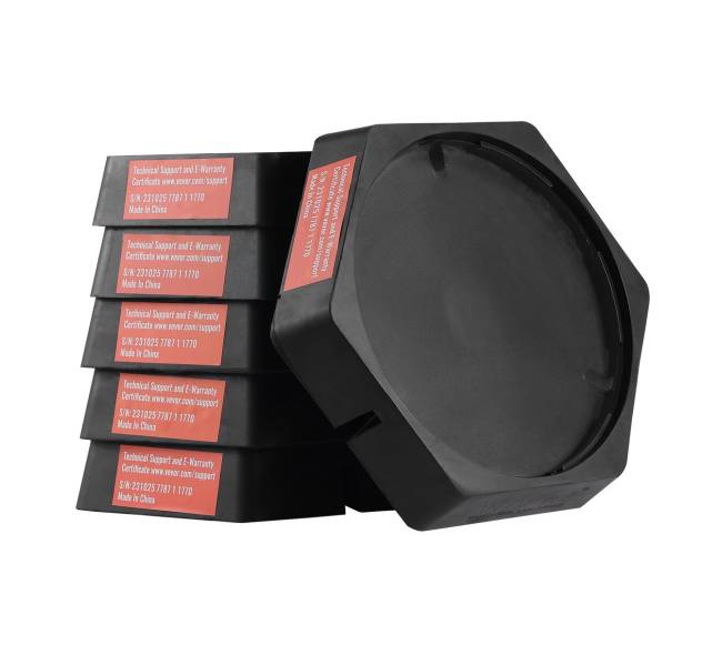 RV lyginimo trinkelės su 23 cm guminėmis kojelėmis, 6 vnt.0