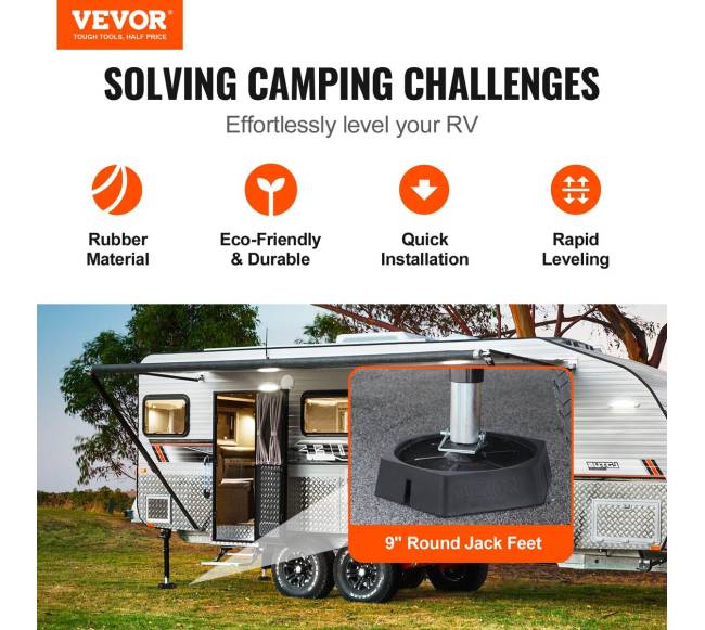 RV lyginimo trinkelės su 23 cm guminėmis kojelėmis, 6 vnt.1