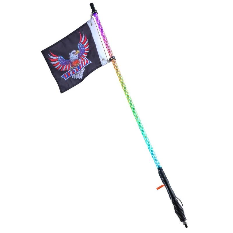 3 ft LED spiralinė antena su nuotoliniu valdymu0