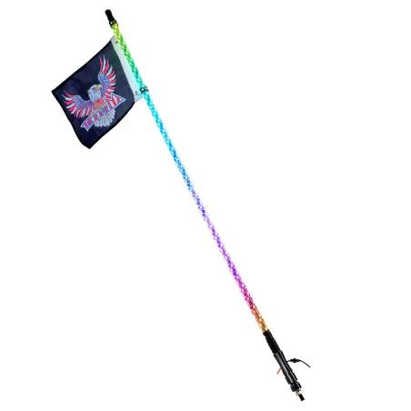 LED švytinčioji antena 4ft RGB su valdymu0
