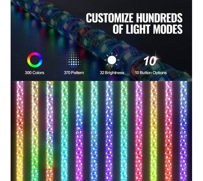 LED švytinčioji antena 4ft RGB su valdymu3