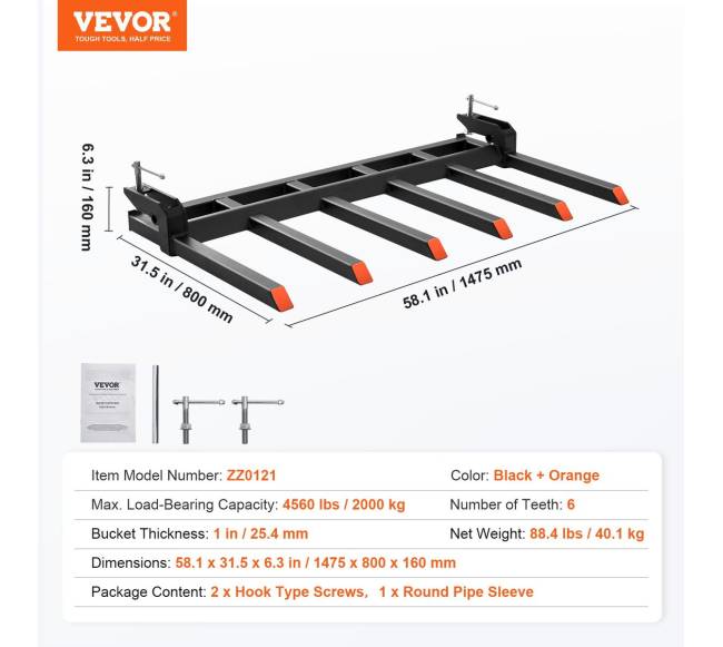 Užsegami šakės 60 cm kibiro likučiams6