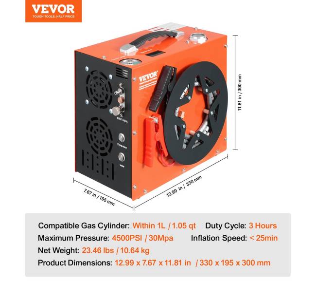 Nešiojamas pcp oro kompresorius su automatine sustabdymo funkcija6