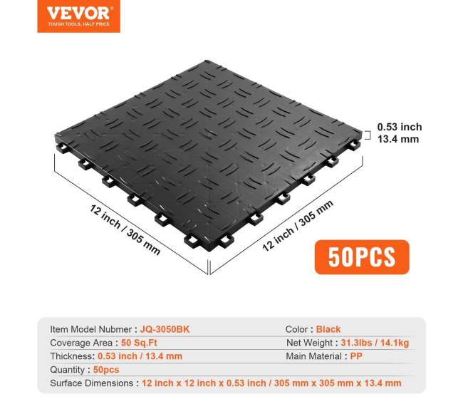 Tarpusavyje sujungiamos garažo plytelės, juodos6