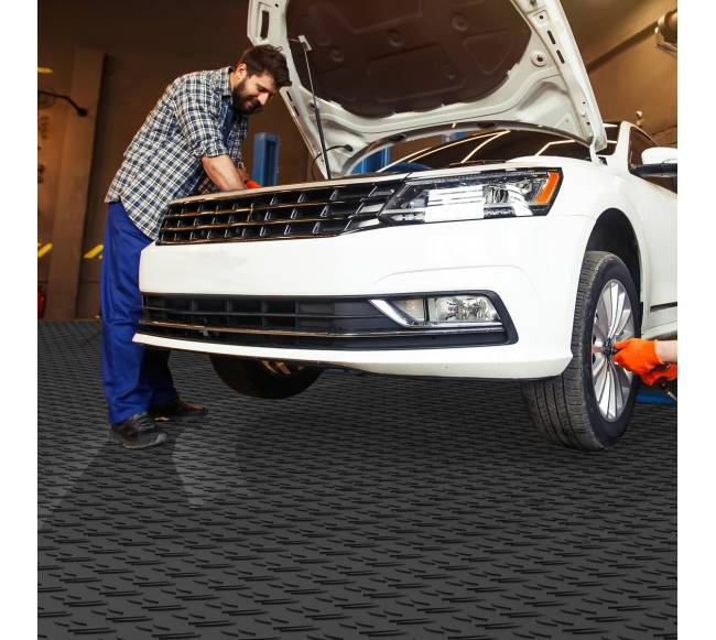 Tarpusavyje sujungiamos garažo plytelės, juodos7