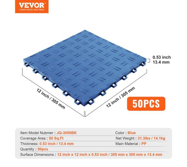 Mėlynos garažo plytelės 50 vnt komplektas6