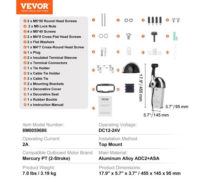 Išorinio valdymo dėžė Mercury PT varikliams6