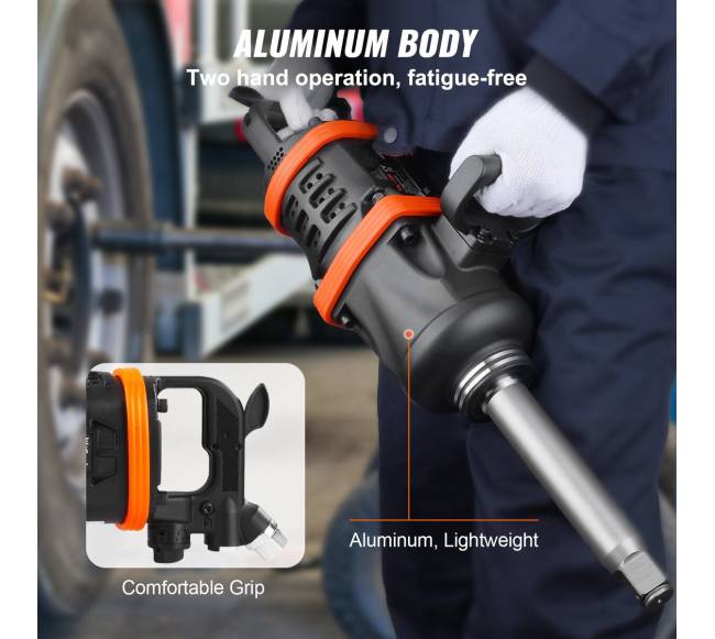 2,5 cm oro smūginis veržliaraktis su 20 cm prailgintu priekalu2