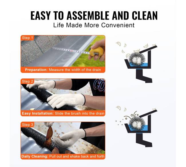 Latakų šepetys lapams, 9 metrų ilgis, 10 vnt.2