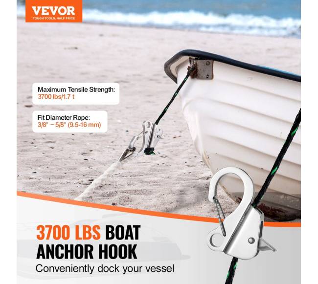 Nerūdijančio plieno inkarinis kablis su greitu atleidimu1