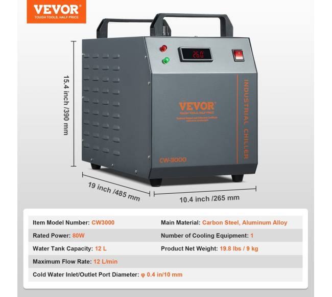 Pramoninis vandens šaldytuvas CW-3000 aušinimo sistema6