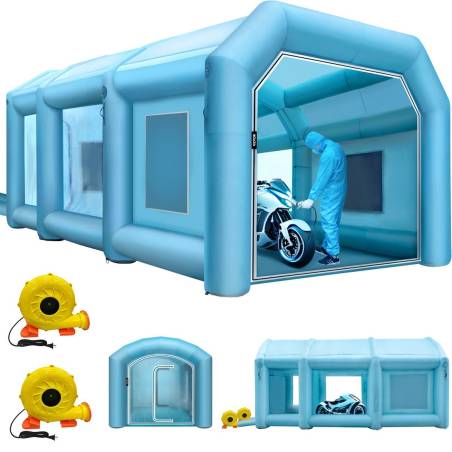 Pripučiama dažymo palapinė 9 x 6 x 4 m su filtru ir 2 ventiliatoriais0