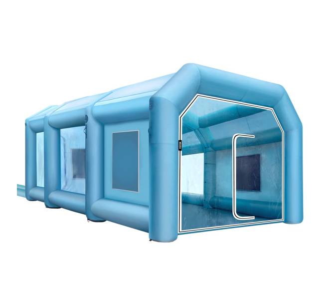 Pripučiama dažymo palapinė 9 x 6 x 4 m su filtru ir 2 ventiliatoriais10