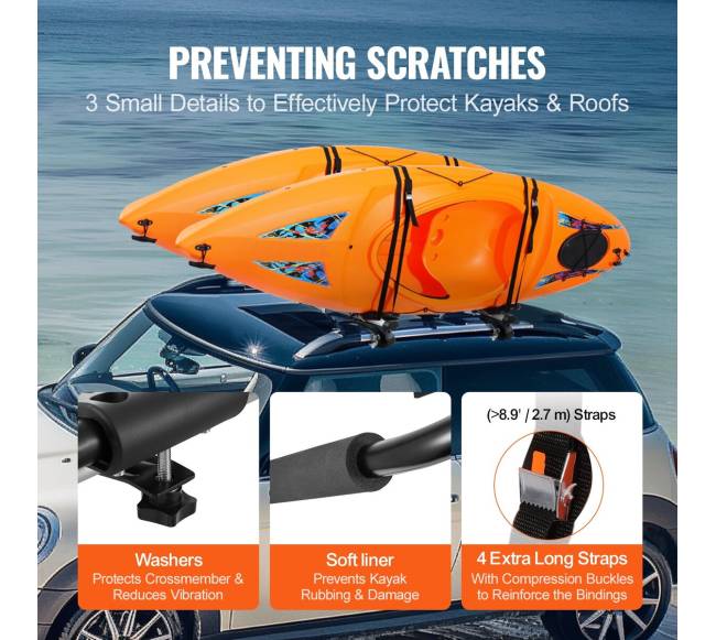 Dviguba J-formos kajakų stogo bagažinė5