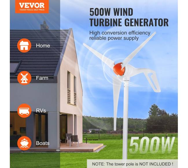 500 W vėjo turbinų generatorius 12 V 3-menčių1