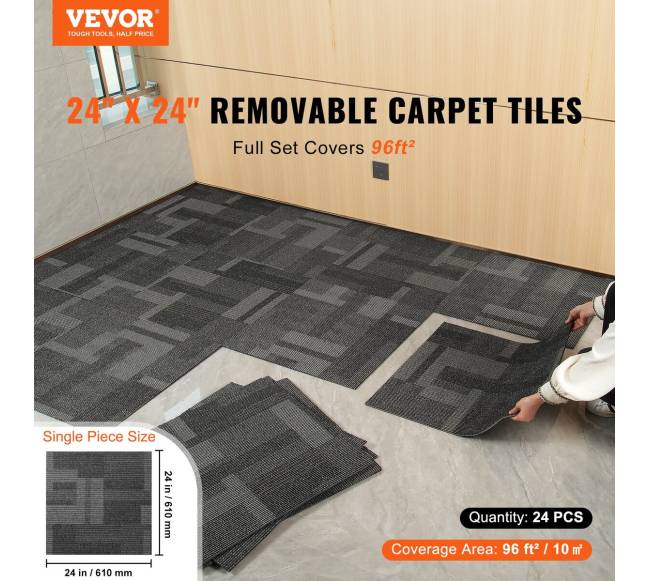 Kiliminės plytelės su paminkštinimu, 24x24 col. pilka1