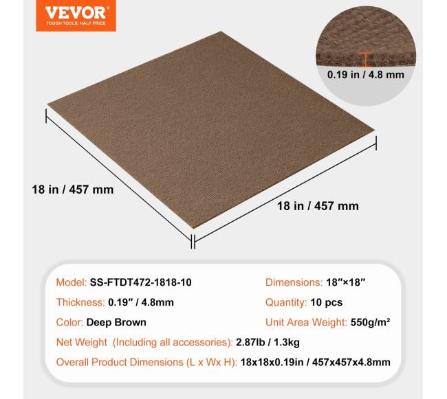 Lipnios kiliminės plytelės, tamsiai rudos spalvos6