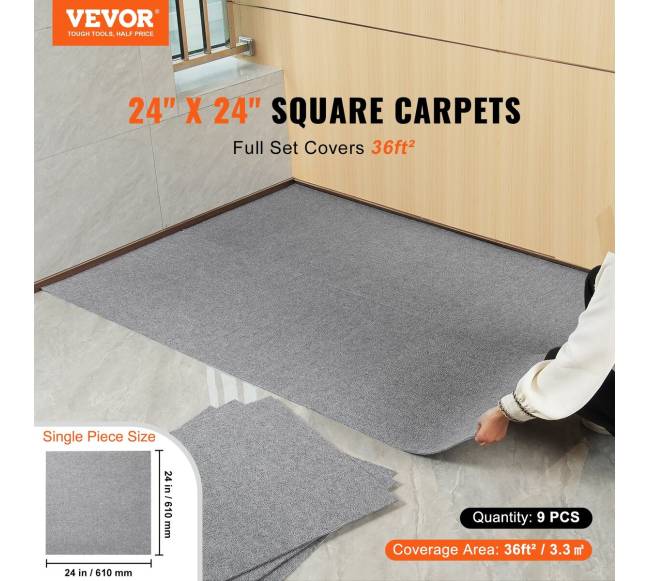 Lipnios kilimėlės plytelės, šviesiai pilkos (9 vnt.)1