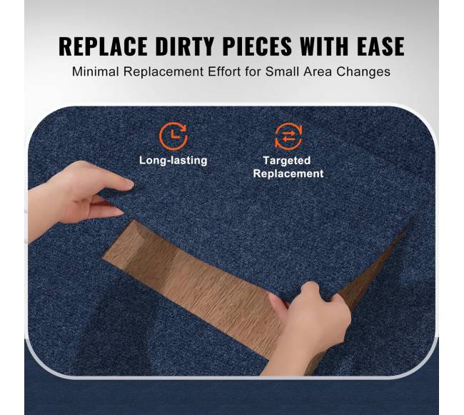 Lipni kiliminė plytelė, 61x61 cm, 15 vnt., mėlyna5