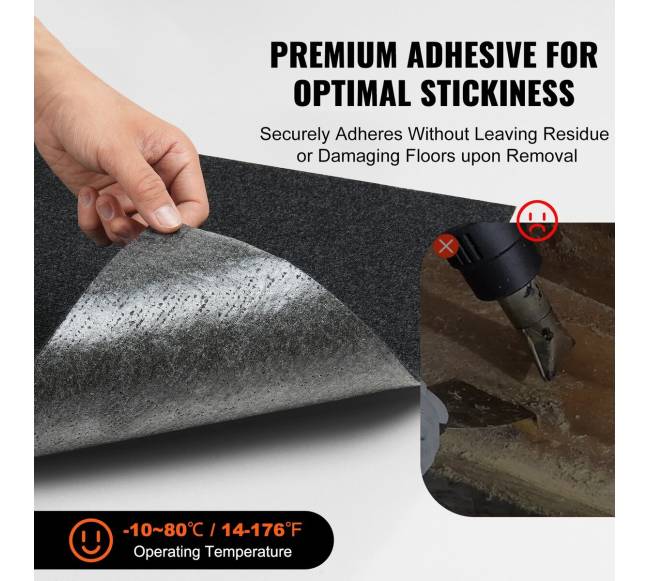 Lipni kiliminė plytelė, 61x61 cm, juoda4