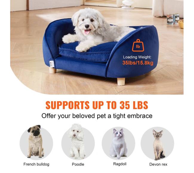 Tamsiai mėlyna augintinio sofa, 37 kg svoris2