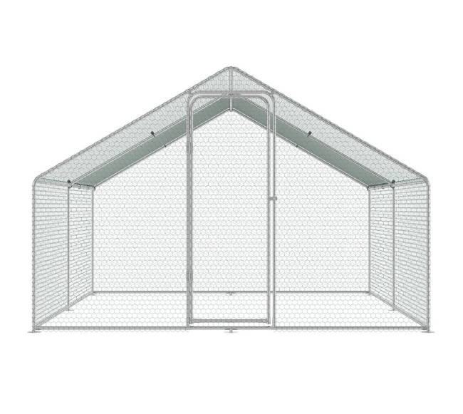 Metalinis vištų aptvaras su nuo lietaus apsaugančiu danga9