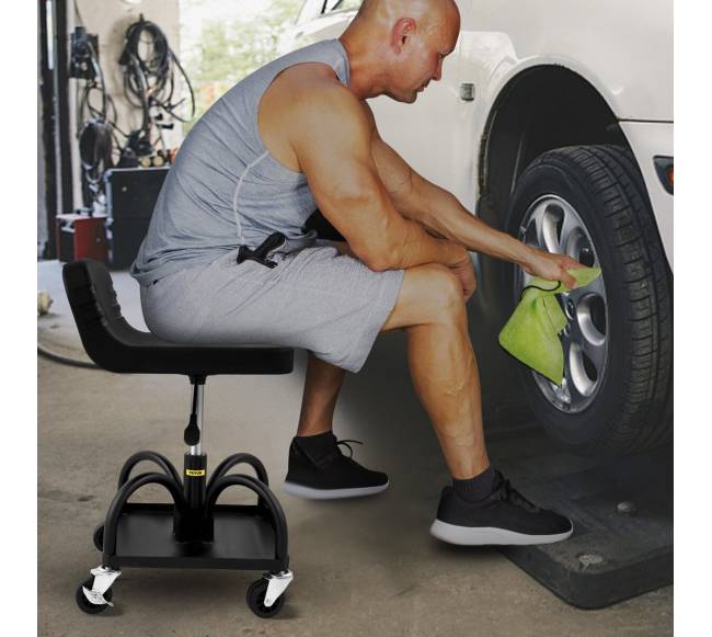 Reguliuojama garažo kėdutė su ratukais, 135 kg7