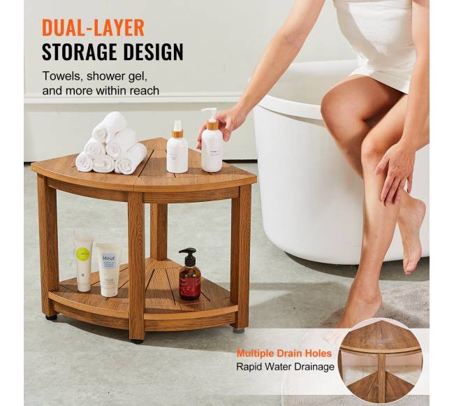 Kampinė dušo kėdė su lentyna4