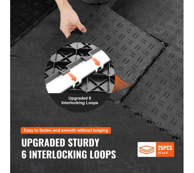 Plytelės garažui su užraktais, 25 vnt., juodos5