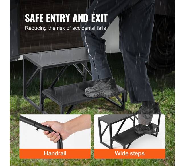 Dviejų pakopų RV laipteliai su turėklu3