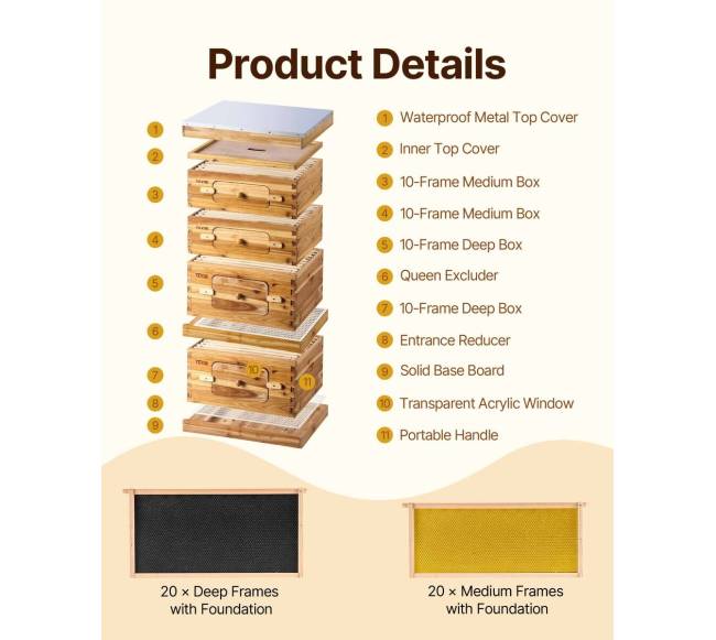 Bičių avilys 40 rėmų rinkinio pradedantiesiems1