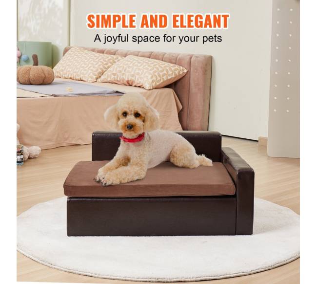 Šunų ir kačių sofa iš odos, juoda6