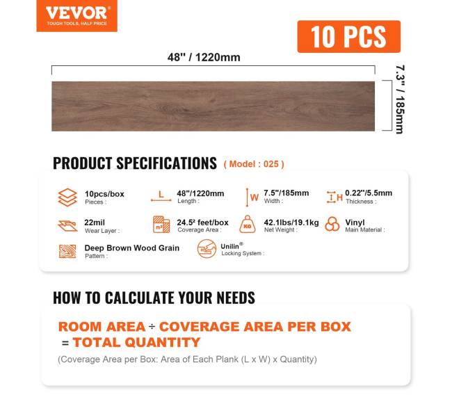 Vinilo grindų plytelės 1220 x 185 mm6