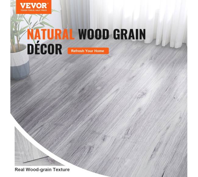 Lipnios vinilinės grindų plytelės šviesios pilkos spalvos1