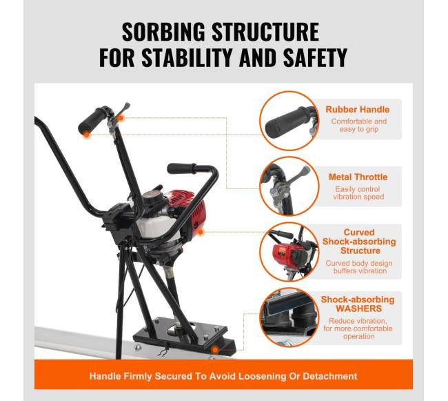 Benzininis betono vibracinis įrankis su 1830 mm aliuminio strypu4