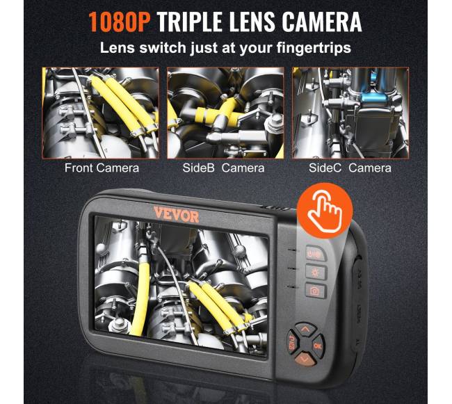 Trijų objektyvų endoskopo kamera, 4.5 colių ekranas2