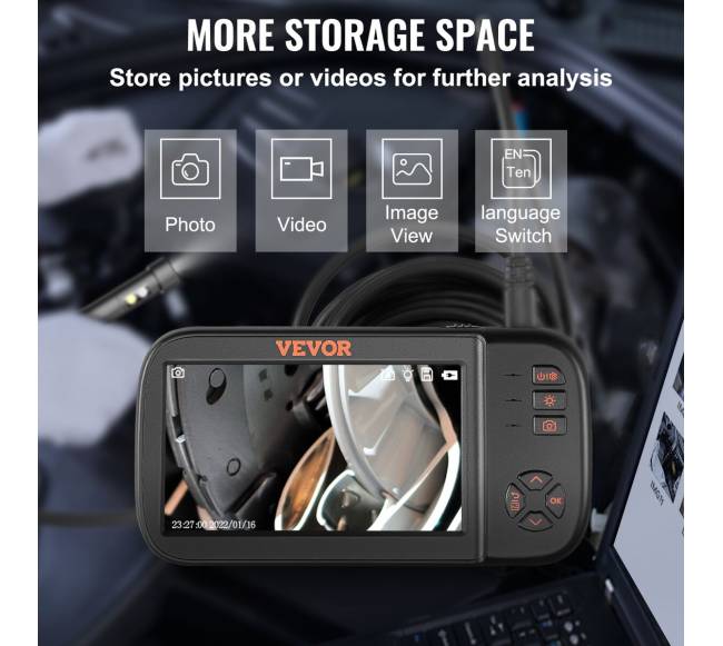 Trijų objektyvų endoskopo kamera, 4.5 colių ekranas6