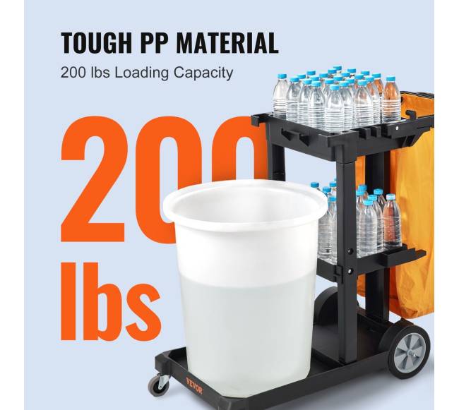 Valymo vežimėlis su 3 lentynomis2