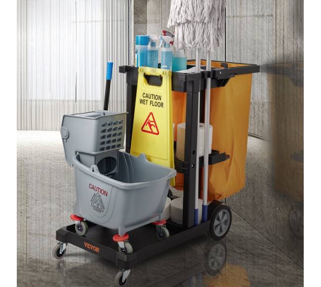 Valymo vežimėlis su 3 lentynomis7