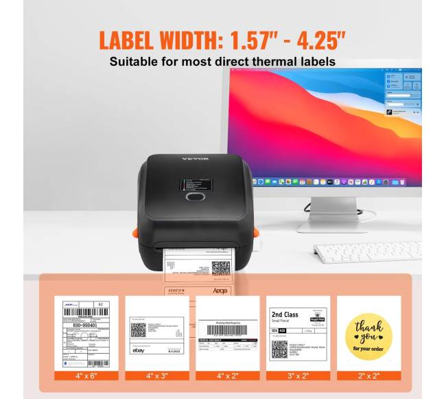 Terminis etikečių spausdintuvas 4x6 USBBluetooth4