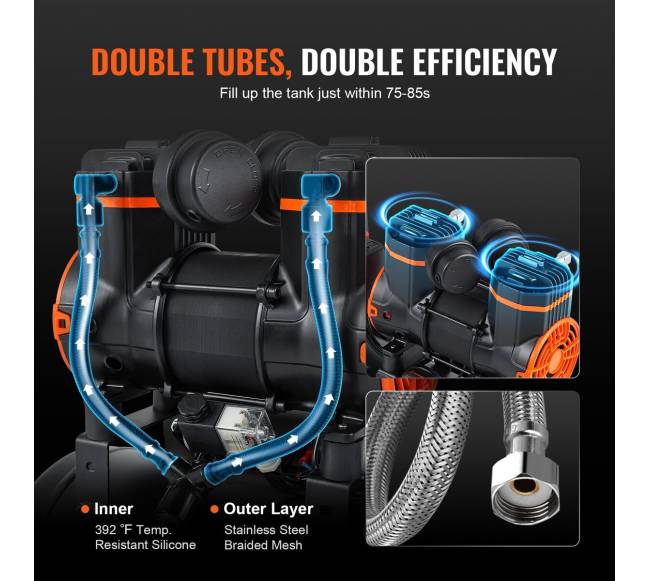 4,8 galono kompresorius 900W 70 dB2