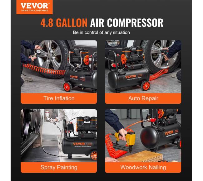 4,8 galono kompresorius 900W 70 dB5