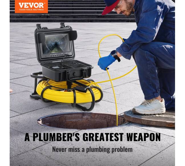 Kanalizacijos vamzdžių apžiūros kamera 9 colių ekranas1