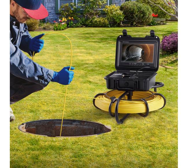 Kanalizacijos vamzdžių apžiūros kamera 9 colių ekranas7