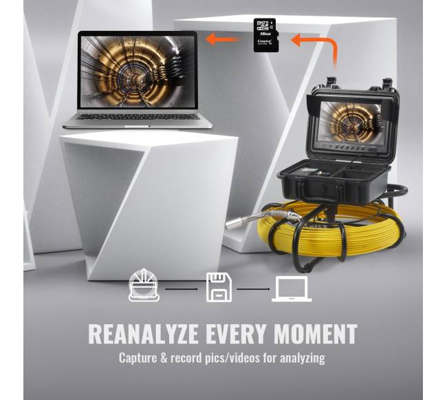 Vamzdžių tikrinimo kamera su 9 colių ekranu5