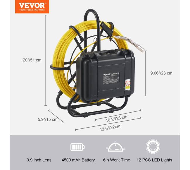 Vamzdžių tikrinimo kamera su 9 colių ekranu6