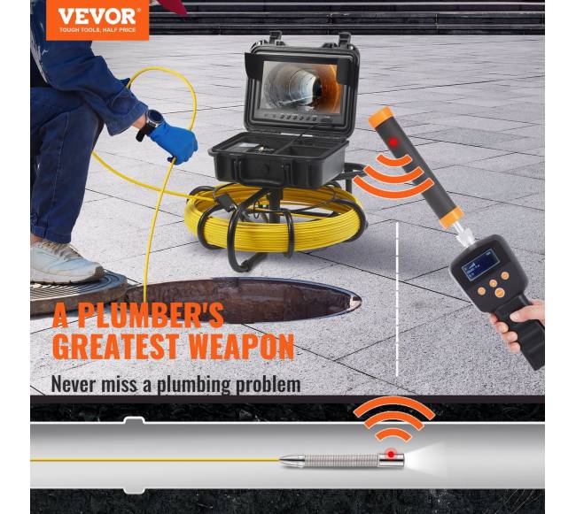 Kanalizacijos vamzdžių apžiūros kamera su 512Hz siųstuvu1