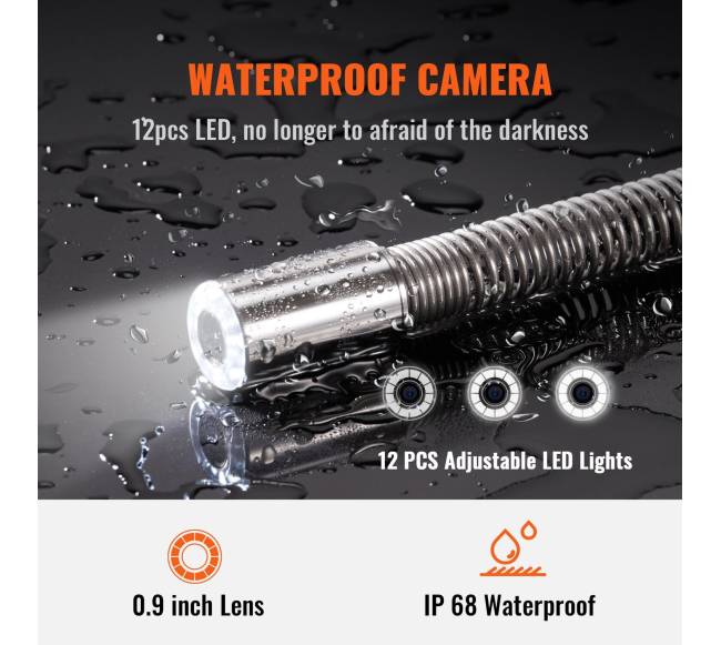 Kanalizacijos vamzdžių apžiūros kamera su 512Hz siųstuvu3