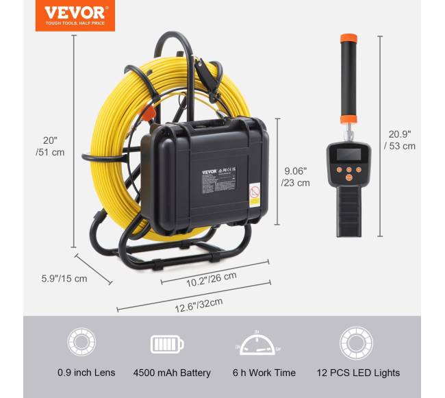 Kanalizacijos vamzdžių apžiūros kamera su 512Hz siųstuvu6